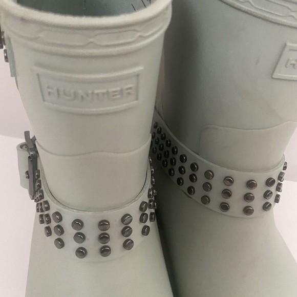 Hunter Women 8 Refined Stud Waterproof Biker Boot Sea Spray - Picture 4 of 12